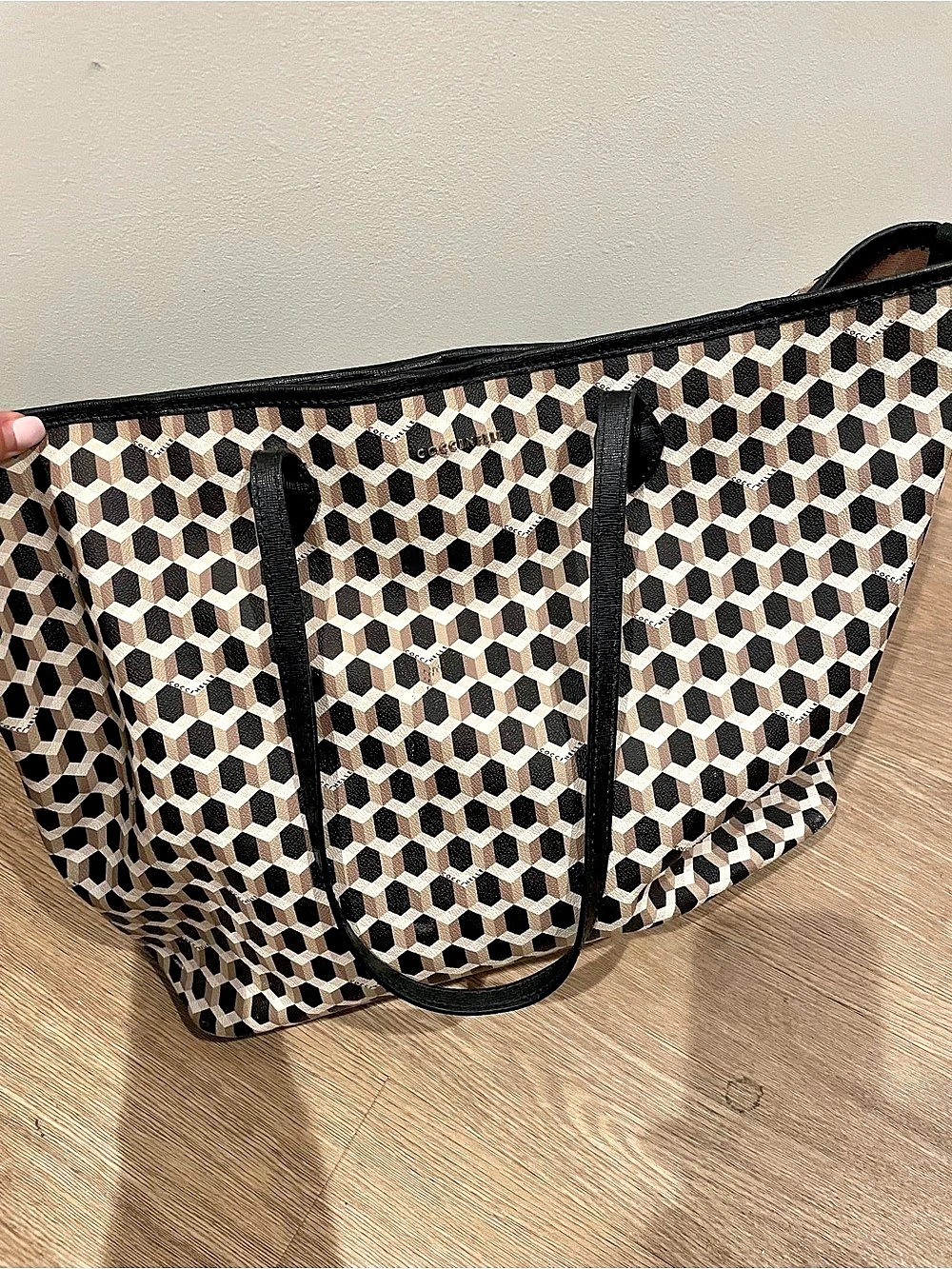 Coccinelle Never Without Bag Monogram Tote Brown & Black